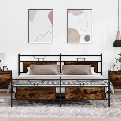 Giroletto senza Materaso in Metallo Rovere Fumo 193x201 cm