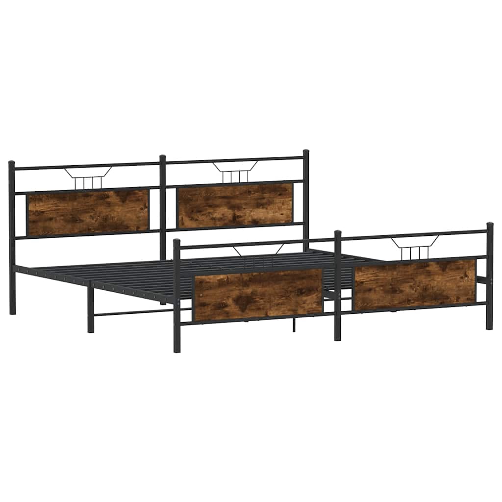 Giroletto senza Materaso in Metallo Rovere Fumo 200x200 cm | homemem39