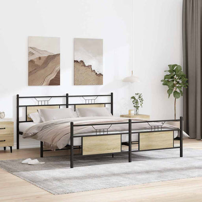 Giroletto senza Materaso in Metallo Rovere Sonoma 160x200 cm