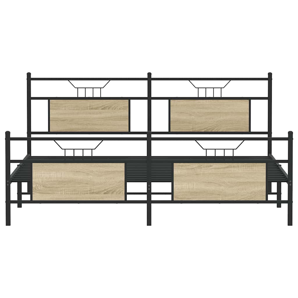 Giroletto senza Materaso in Metallo Rovere Sonoma 160x200 cm | homemem39