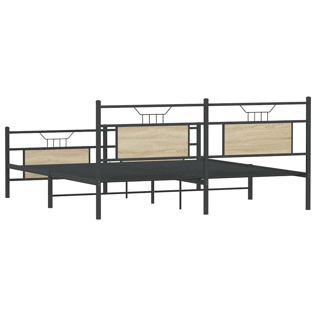 Giroletto senza Materaso in Metallo Rovere Sonoma 160x200 cm | homemem39