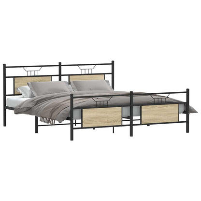 Giroletto senza Materaso in Metallo Rovere Sonoma 180x200 cm | homemem39