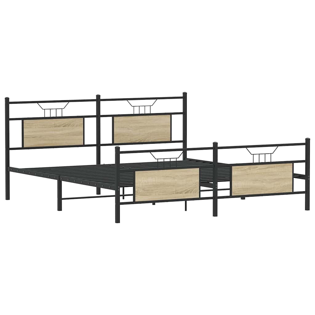 Giroletto senza Materaso in Metallo Rovere Sonoma 180x200 cm | homemem39