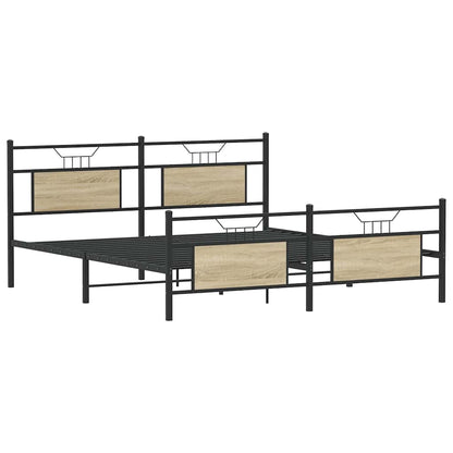 Giroletto senza Materaso in Metallo Rovere Sonoma 180x200 cm | homemem39