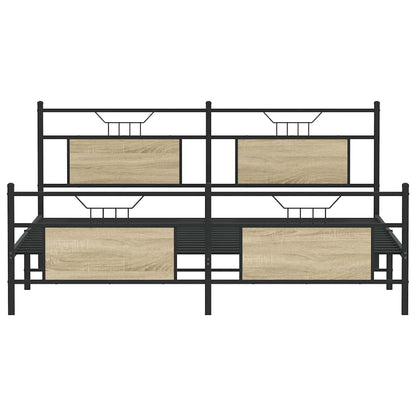 Giroletto senza Materaso in Metallo Rovere Sonoma 180x200 cm | homemem39