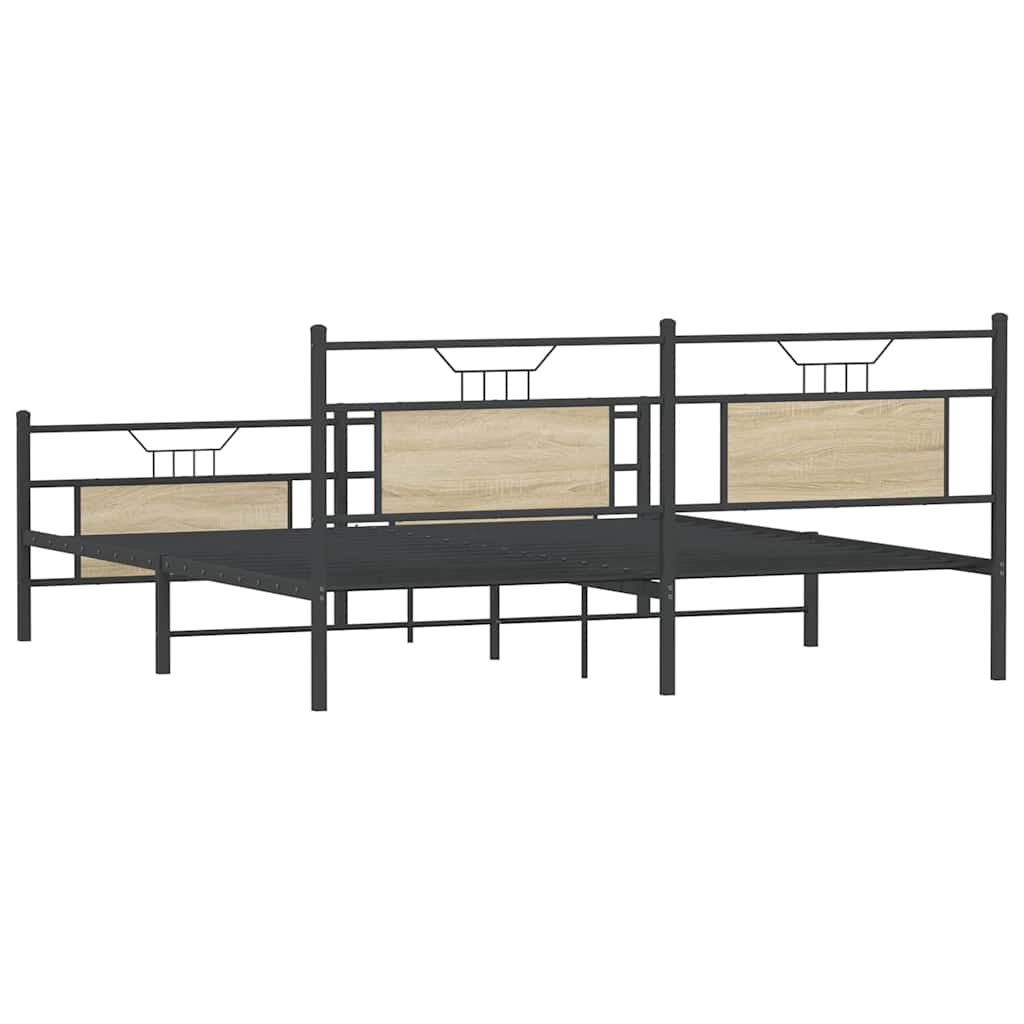 Giroletto senza Materaso in Metallo Rovere Sonoma 180x200 cm | homemem39