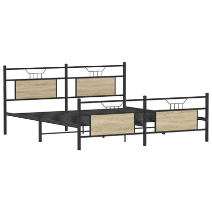 Giroletto senza Materaso in Metallo Rovere Sonoma 183x213 cm | homemem39