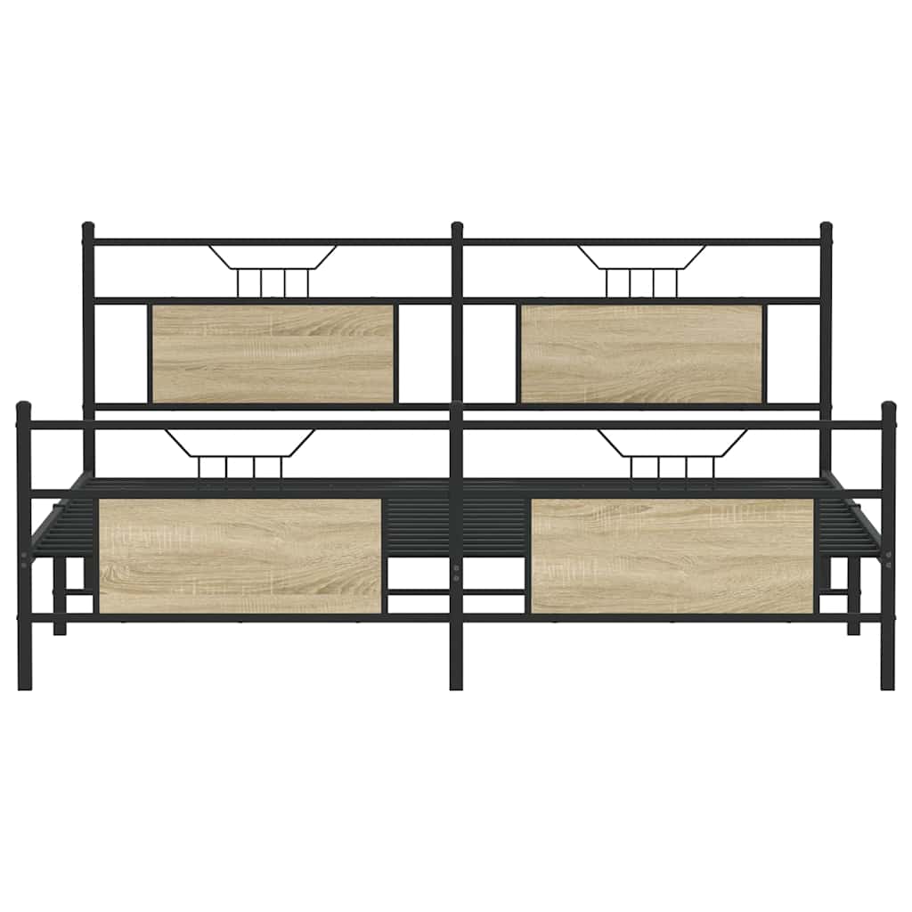 Giroletto senza Materaso in Metallo Rovere Sonoma 183x213 cm | homemem39