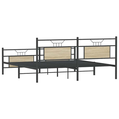 Giroletto senza Materaso in Metallo Rovere Sonoma 183x213 cm | homemem39