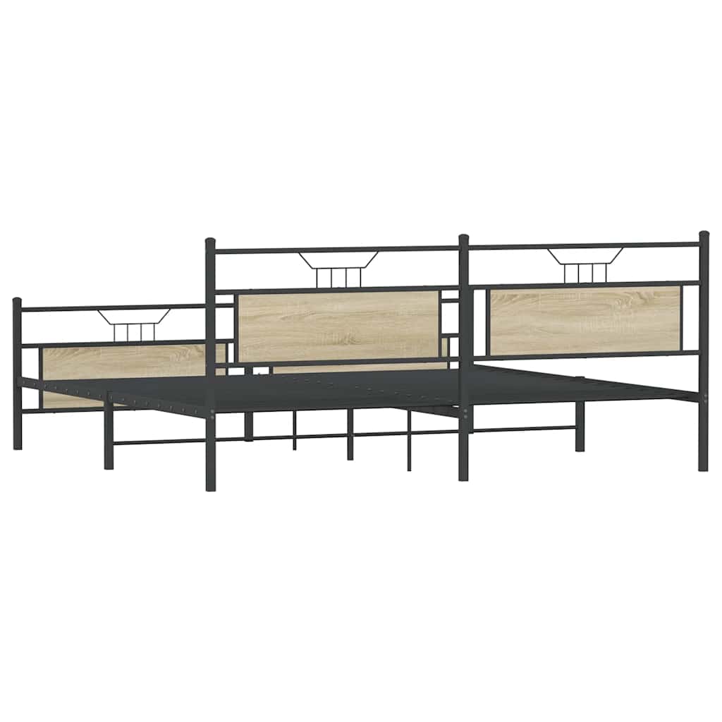 Giroletto senza Materaso in Metallo Rovere Sonoma 193x201 cm | homemem39
