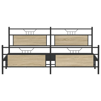 Giroletto senza Materaso in Metallo Rovere Sonoma 200x200 cm