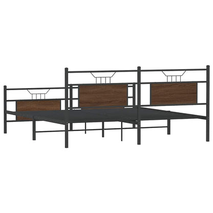 Giroletto senza Materaso in Metallo Rovere Marrone 160x200 cm | homemem39