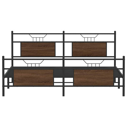 Giroletto senza Materaso in Metallo Rovere Marrone 180x200 cm | homemem39