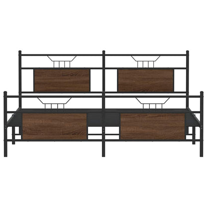 Giroletto senza Materaso in Metallo Rovere Marrone 183x213 cm | homemem39