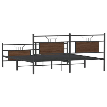 Giroletto senza Materaso in Metallo Rovere Marrone 183x213 cm | homemem39