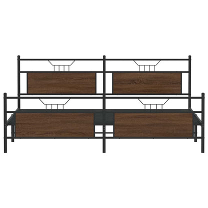 Giroletto senza Materaso in Metallo Rovere Marrone 193x201 cm | homemem39