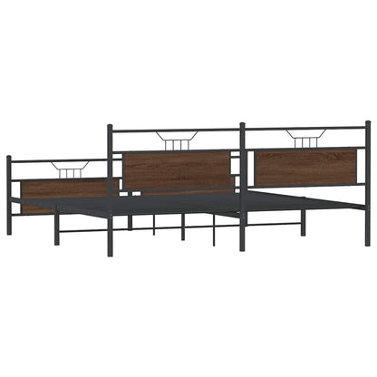 Giroletto senza Materaso in Metallo Rovere Marrone 193x201 cm | homemem39