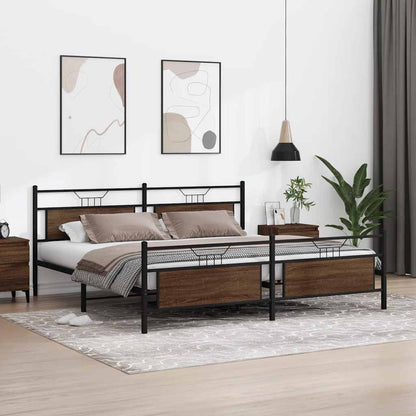 Giroletto senza Materaso in Metallo Rovere Marrone 200x200 cm