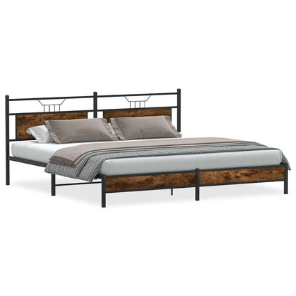 Giroletto senza Materaso in Metallo Rovere Fumo 193x201 cm | homemem39