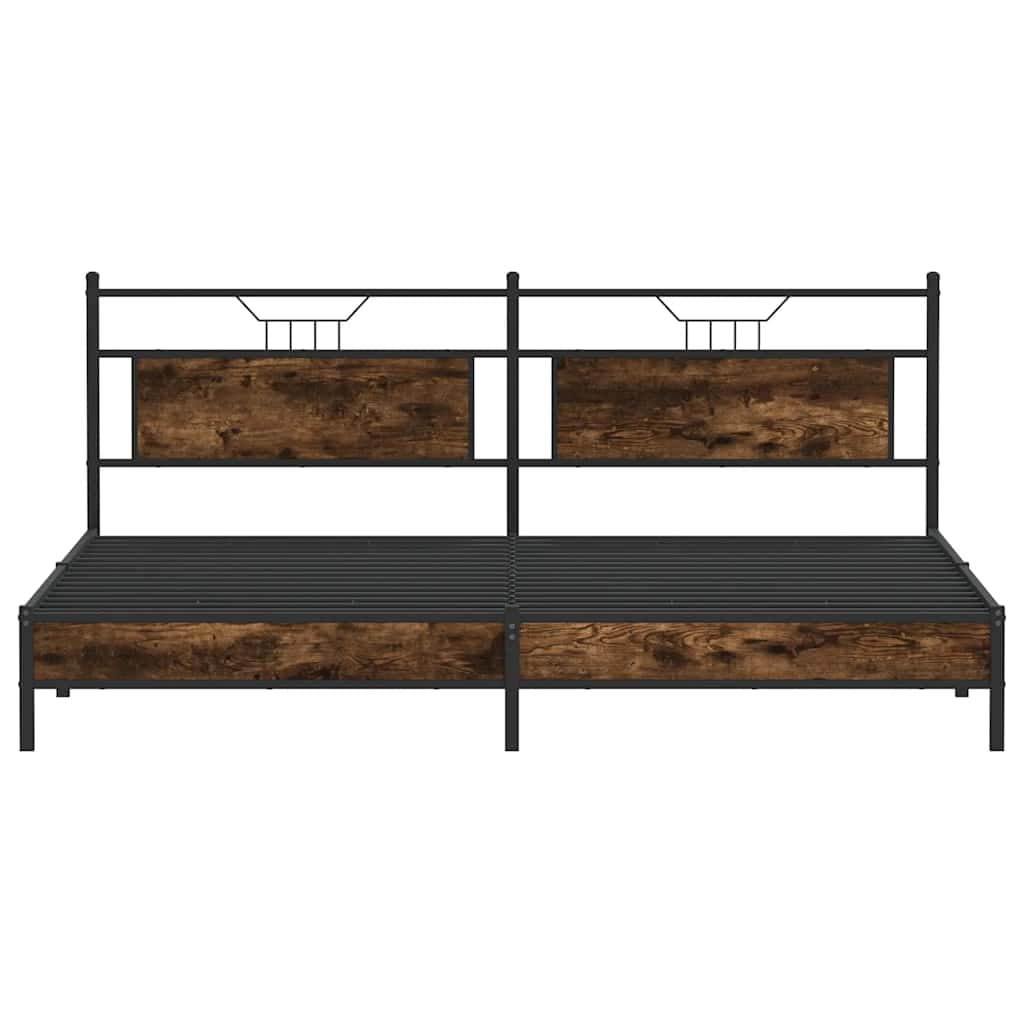 Giroletto senza Materaso in Metallo Rovere Fumo 193x201 cm | homemem39