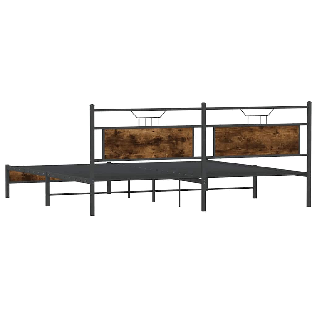Giroletto senza Materaso in Metallo Rovere Fumo 193x201 cm | homemem39