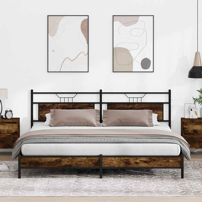 Giroletto senza Materaso in Metallo Rovere Fumo 193x201 cm | homemem39
