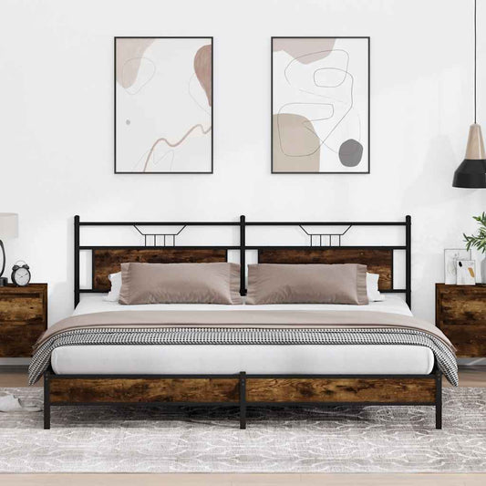 Giroletto senza Materaso in Metallo Rovere Fumo 193x201 cm | homemem39