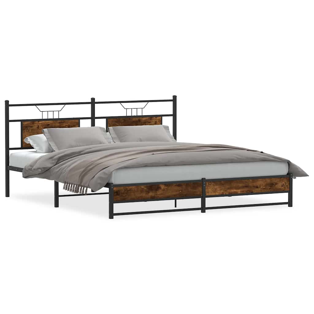Giroletto senza Materaso in Metallo Rovere Fumo 183x213 cm | homemem39