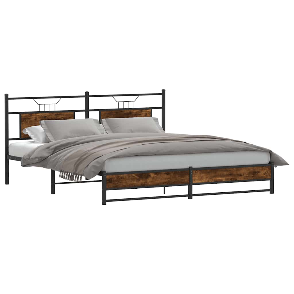 Giroletto senza Materaso in Metallo Rovere Fumo 183x213 cm | homemem39