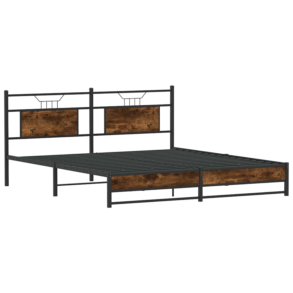 Giroletto senza Materaso in Metallo Rovere Fumo 183x213 cm | homemem39