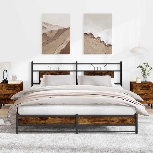 Giroletto senza Materaso in Metallo Rovere Fumo 183x213 cm | homemem39