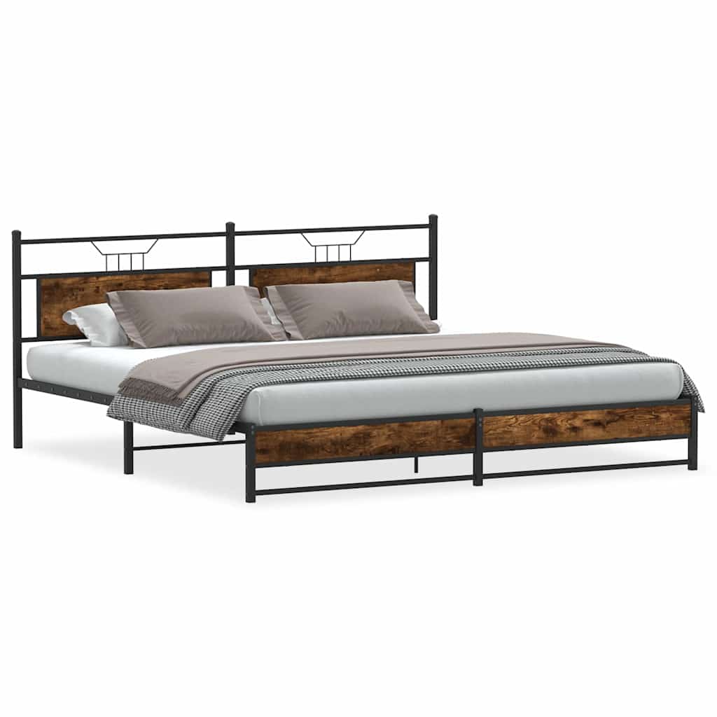 Giroletto senza Materaso in Metallo Rovere Fumo 193x201 cm | homemem39