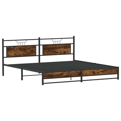 Giroletto senza Materaso in Metallo Rovere Fumo 193x201 cm | homemem39