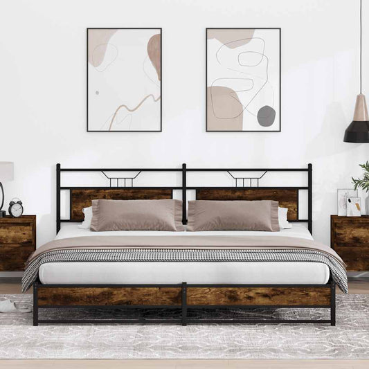 Giroletto senza Materaso in Metallo Rovere Fumo 193x201 cm | homemem39