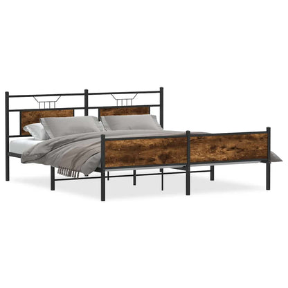 Giroletto senza Materaso in Metallo Rovere Fumo 160x200 cm | homemem39