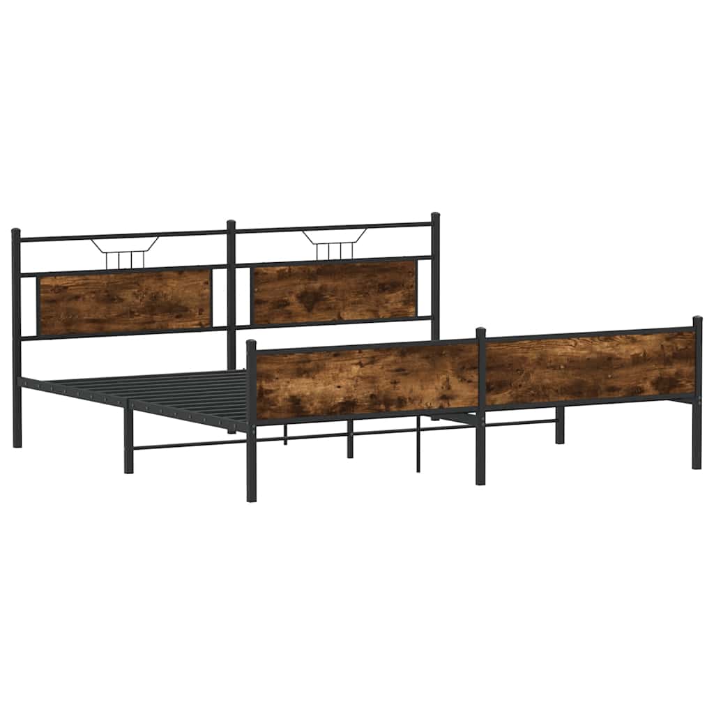 Giroletto senza Materaso in Metallo Rovere Fumo 160x200 cm | homemem39