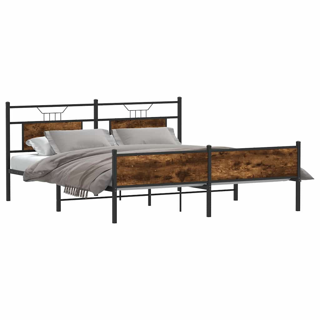 Giroletto senza Materaso in Metallo Rovere Fumo 160x200 cm | homemem39