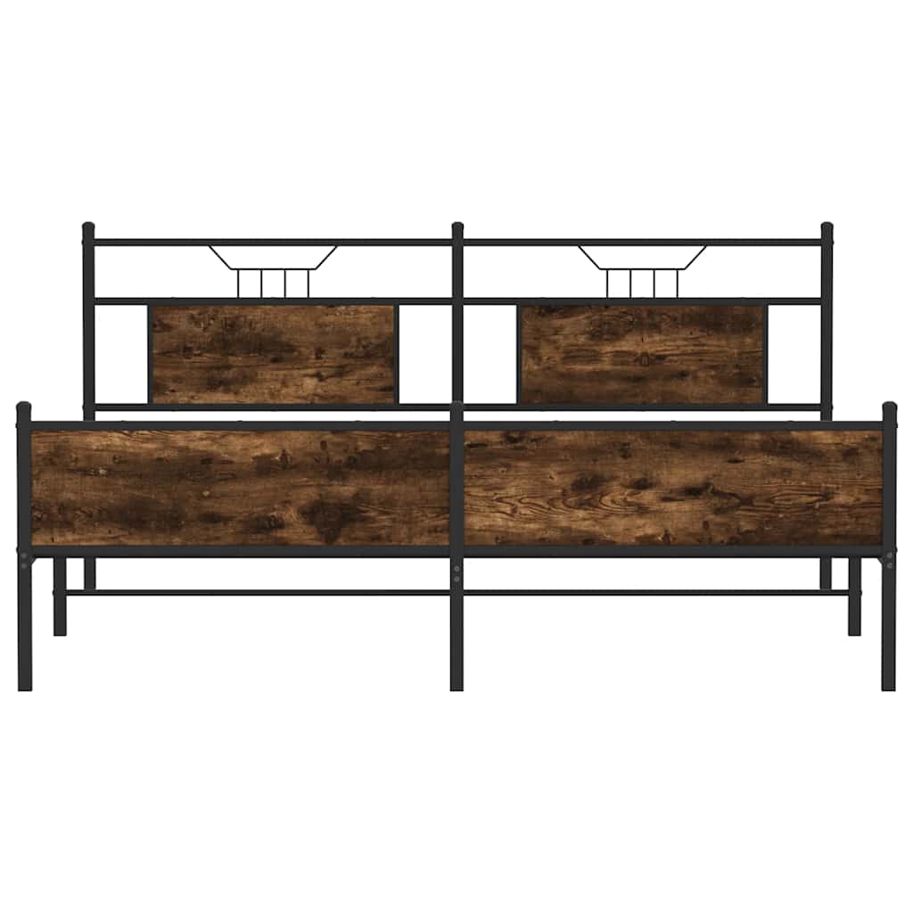 Giroletto senza Materaso in Metallo Rovere Fumo 160x200 cm | homemem39