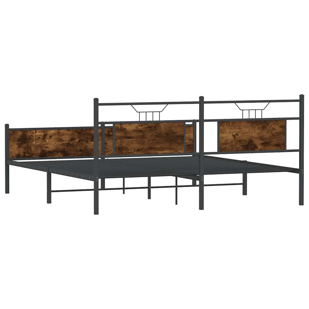 Giroletto senza Materaso in Metallo Rovere Fumo 160x200 cm | homemem39