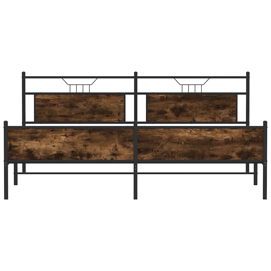 Giroletto senza Materaso in Metallo Rovere Fumo 193x201 cm | homemem39