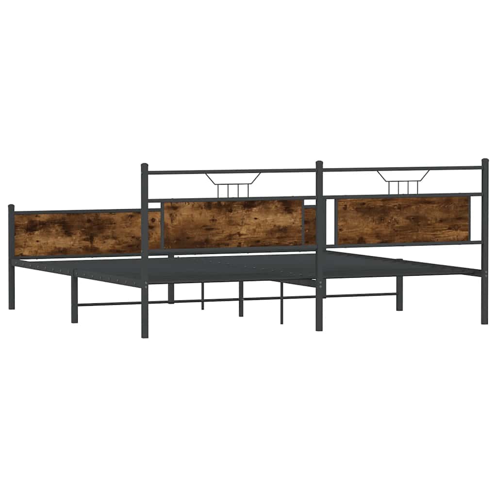 Giroletto senza Materaso in Metallo Rovere Fumo 193x201 cm | homemem39