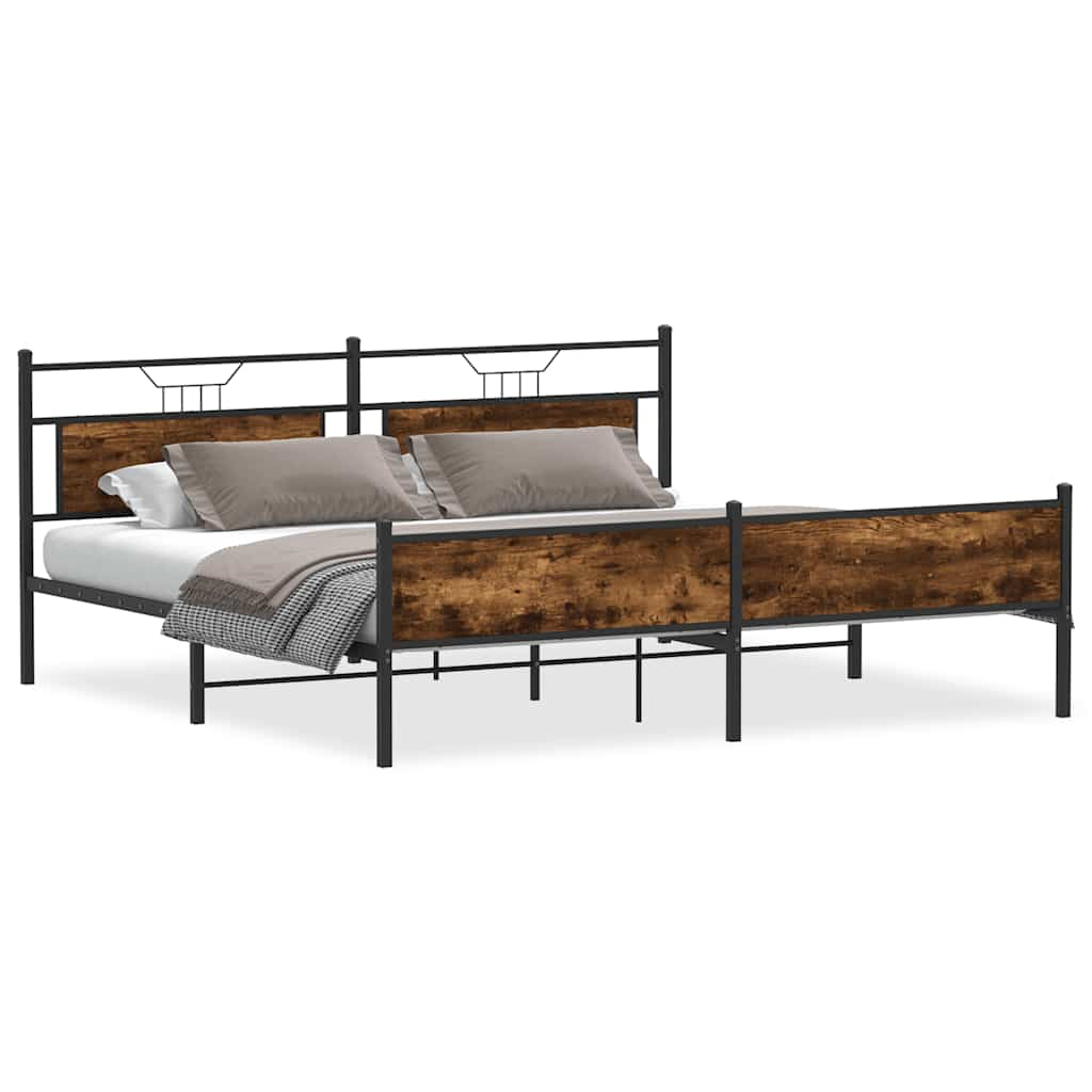 Giroletto senza Materaso in Metallo Rovere Fumo 200x200 cm | homemem39