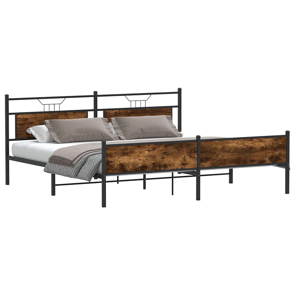 Giroletto senza Materaso in Metallo Rovere Fumo 200x200 cm | homemem39