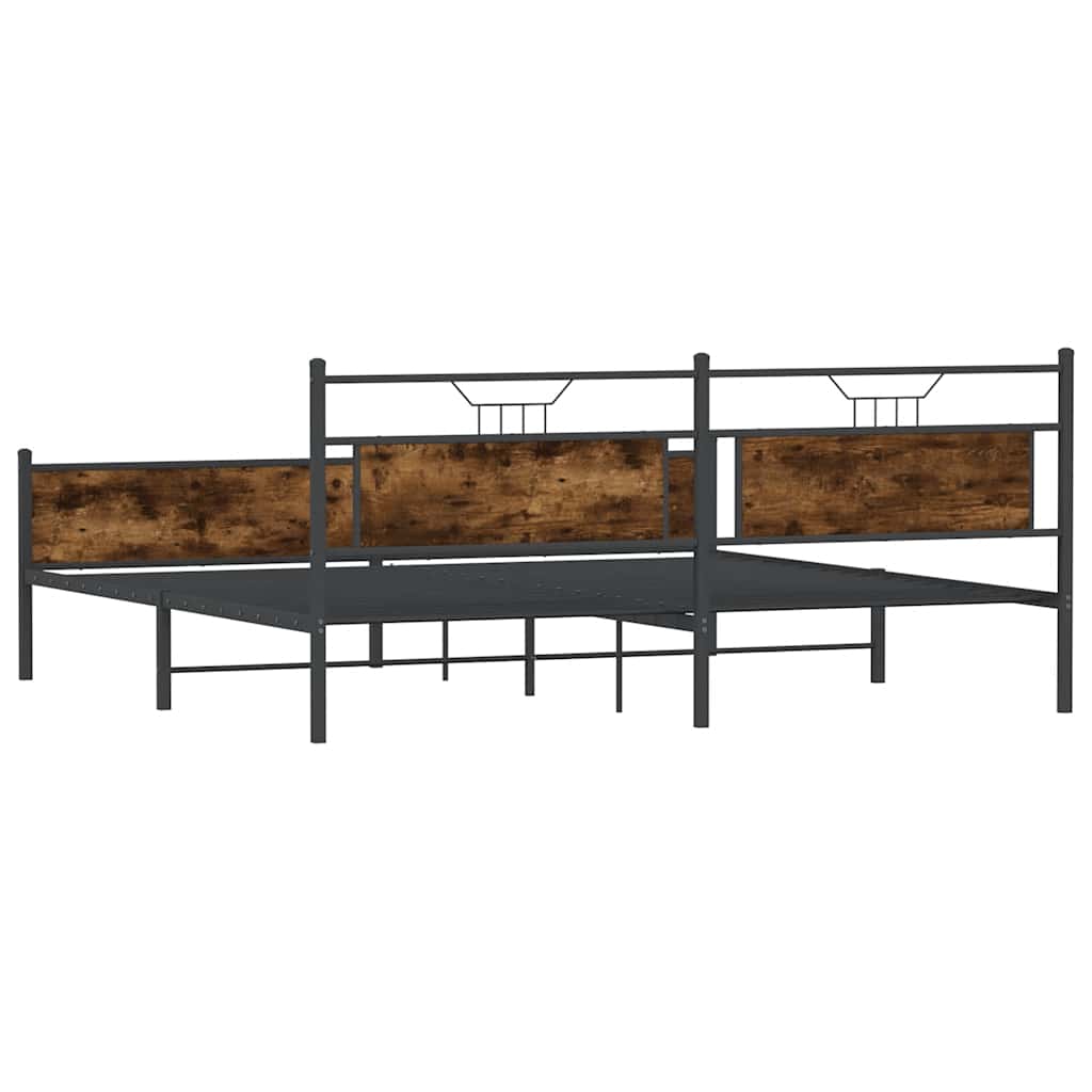Giroletto senza Materaso in Metallo Rovere Fumo 200x200 cm | homemem39