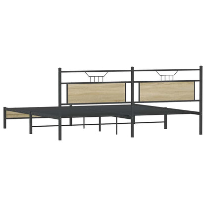 Giroletto senza Materaso in Metallo Rovere Sonoma 193x201 cm