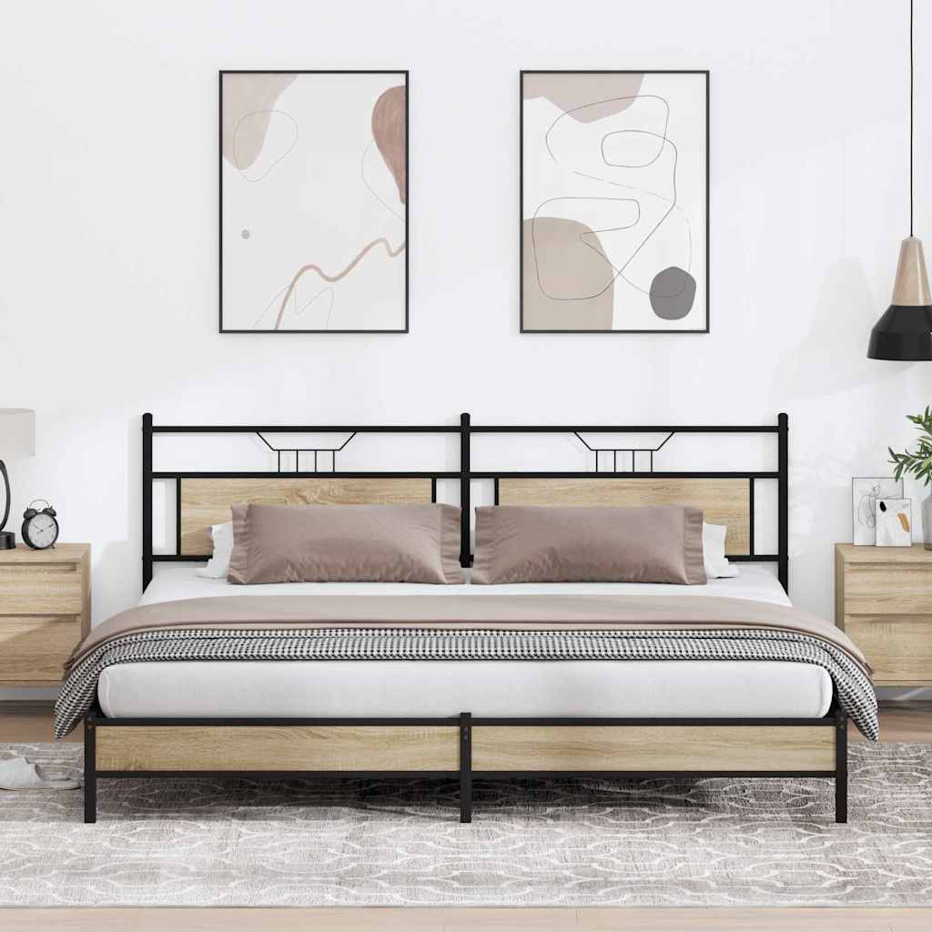 Giroletto senza Materaso in Metallo Rovere Sonoma 193x201 cm