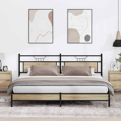 Giroletto senza Materaso in Metallo Rovere Sonoma 193x201 cm