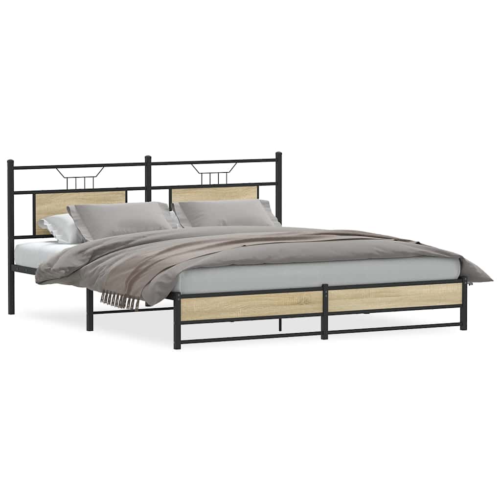 Giroletto senza Materaso in Metallo Rovere Sonoma 180x200 cm | homemem39