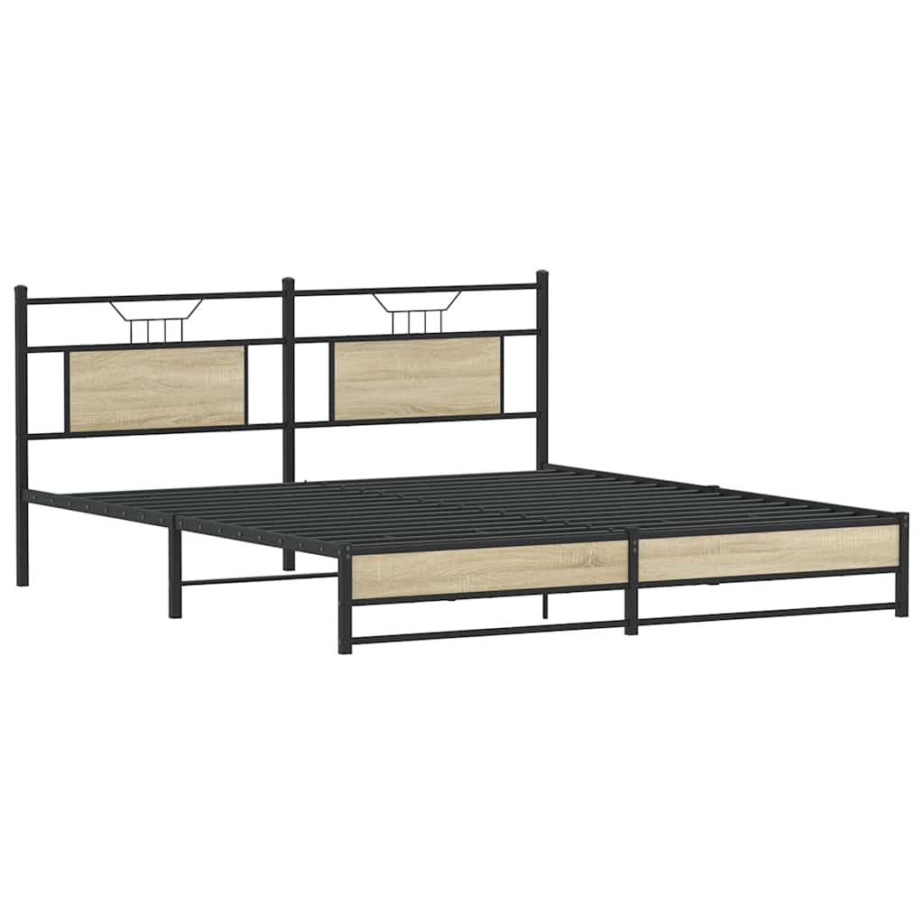 Giroletto senza Materaso in Metallo Rovere Sonoma 180x200 cm | homemem39