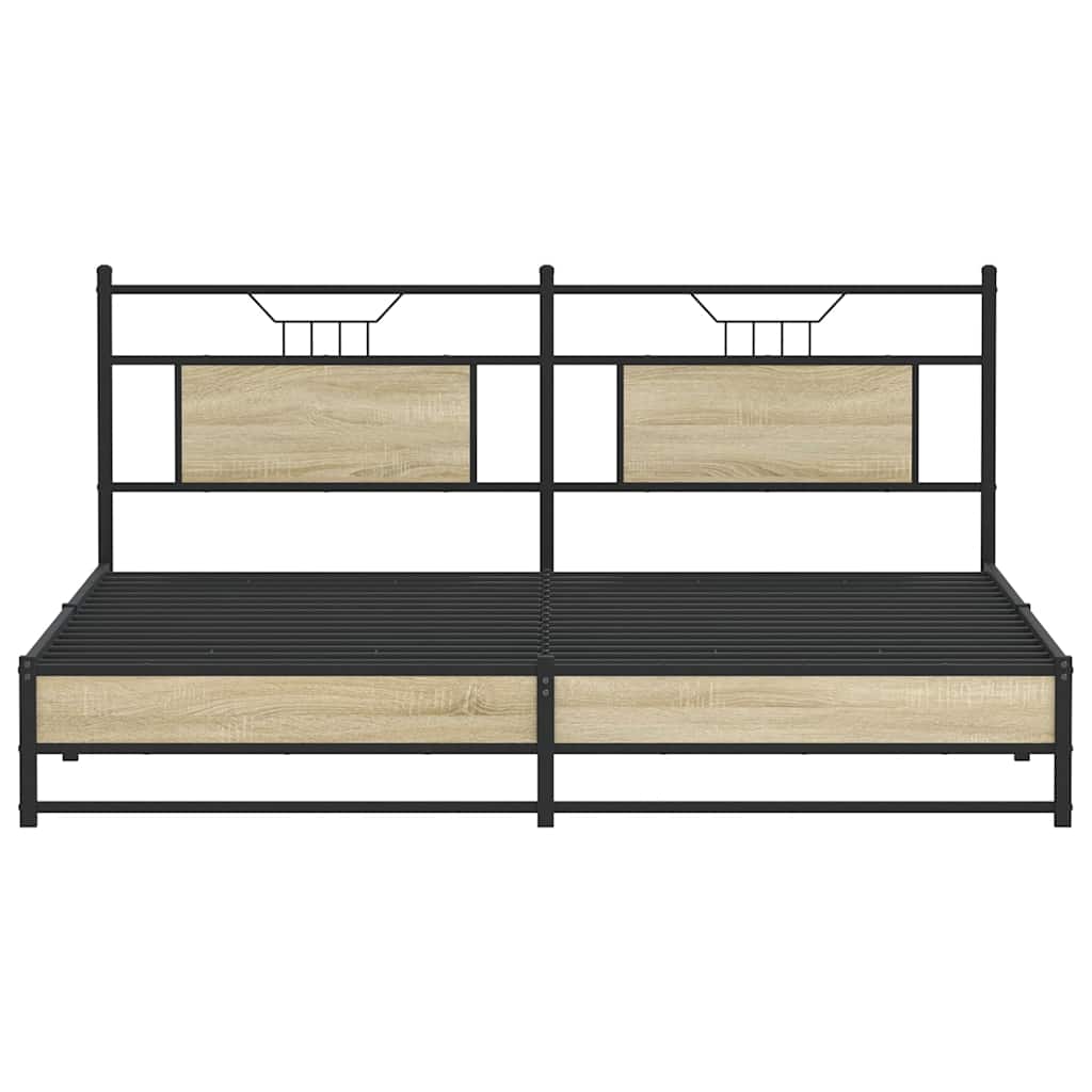 Giroletto senza Materaso in Metallo Rovere Sonoma 180x200 cm | homemem39